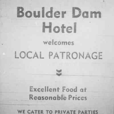 Boulder Dam Hotel dining room Advertisement from Las Vegas Review Journal Dec. 4, 1935