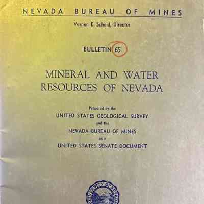 Mineral and Water Resources of Nevada, Bulletin 65 (2 copies)