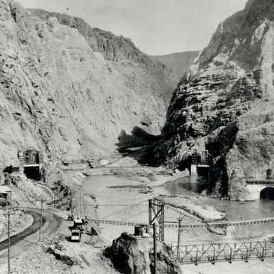 Hoover Dam construction: Black Canyon damsite