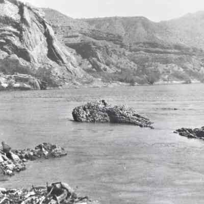 Colorado River-fault and rapids below Callville, 1920