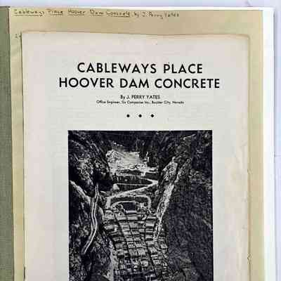 Cableways Place Hoover Dam Concrete