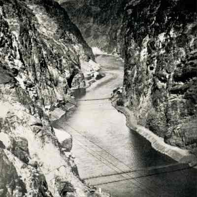 Hoover Dam construction: Black Canyon damsite