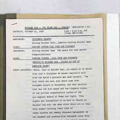 Boulder Dam, Two Years Old, Speaks!