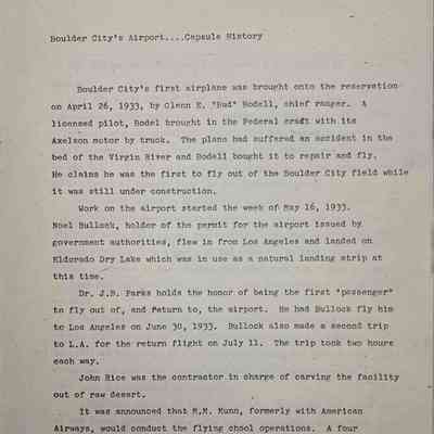 Airports and Aviation - Boulder City (1930's)