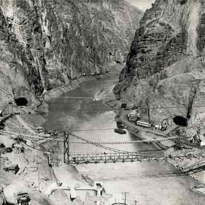 Hoover Dam construction: Black Canyon damsite