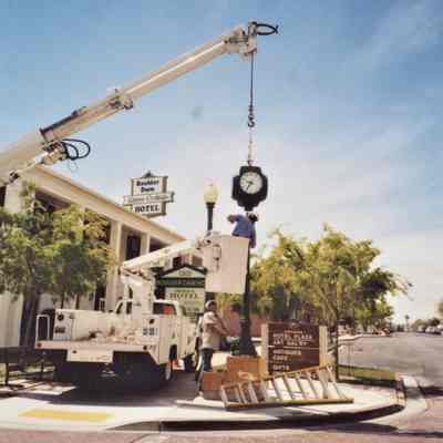 Hotel Plaza clock assembling, April 11, 2006