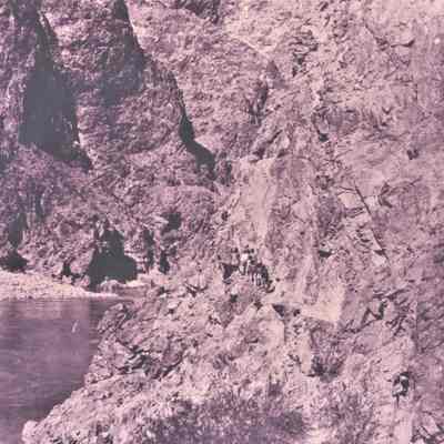 Boulder Canyon- Nevada Governor James Scrugham with Moapa Paiute Indians in costume at the USBR gauging station, 1925