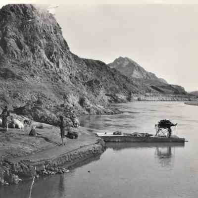 Colorado River - Murl Emery's airplane engine-powered flat boat, the Flying Fish