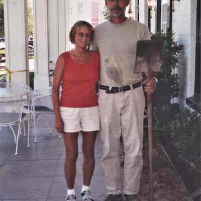 Boulder Dam Hotel - exterior: rebuilding the front patio and landscaping