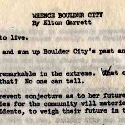 Boulder City - anniversaries: founding 1st 1932
