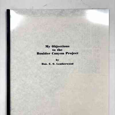 My Objections to the Boulder Canyon Project
