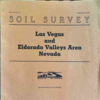 Soil Survey, Las Vegas and Eldorado Valleys Area Nevada (3 copies)