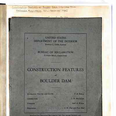 Construction Features of Boulder Dam