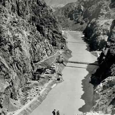 Hoover Dam construction: Black Canyon damsite