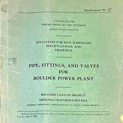 Pipe, Fittings, and Valves for Boulder Power Plant