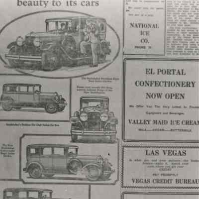 Las Vegas- Business Advertisement; Studebaker Agency -July 10, 1928