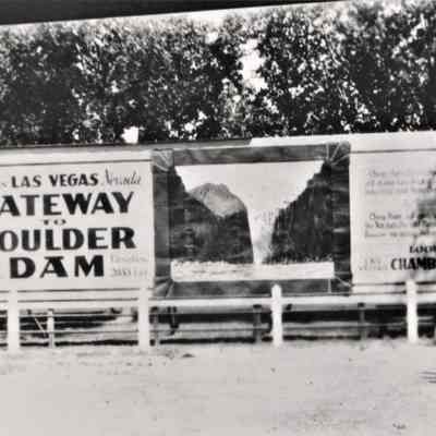 Las Vegas association with Hoover Dam billboard, 1929