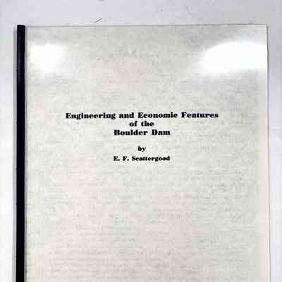 Engineering and Economic Features the Boulder Dam