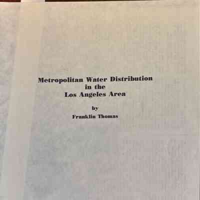 Metropolitan Water Distribution in the Los Angeles Area