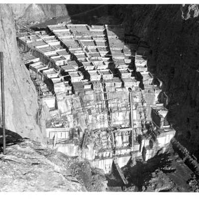 Hoover Dam construction: general view, Jan. 2, 1934