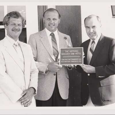 Boulder Dam Hotel historic building plaque 1980
