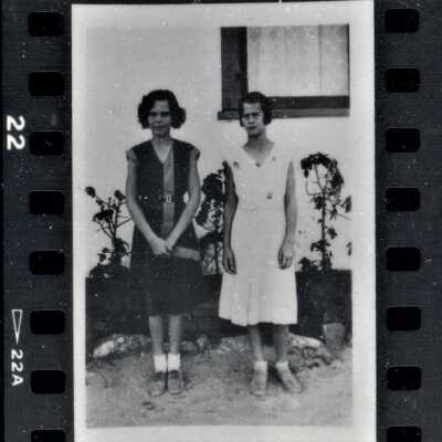 Marjorie Buck, Eileen Buck-Conners at 631 Avenue I, c. 1933-1934