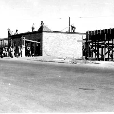 Boulder City grocery stores: Boulder Drugstore & Manix & Vaughn Department Stores under construction