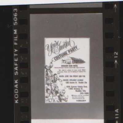 Boulder Dam Hotel;- Summer Solstice Custom Party advertisement June 11, 1981