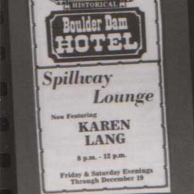 Boulder Dam Hotel- Karen Lang in the Spillway Lounge advertisement December 1981