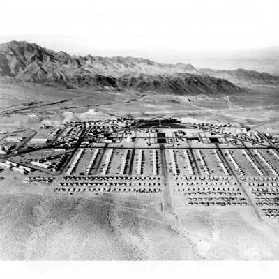 Aerial view of Boulder City north across the town site Dec. 13, 1934