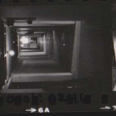 Boulder Dam Hotel 1980 interior renovations for the basement hallway