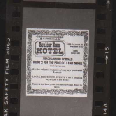 Boulder Dam Hotel- Reacquainted special" advertisement August 1981