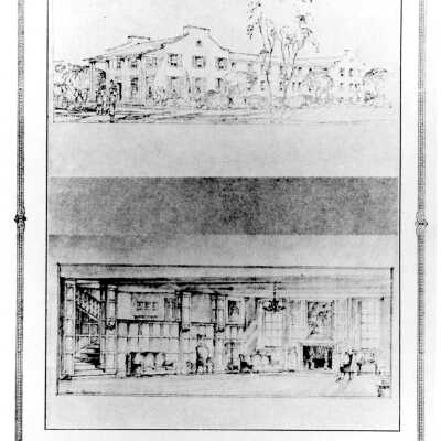 Boulder Dam Hotel November 1933 artist's conception from Boulder City Souvenir Book