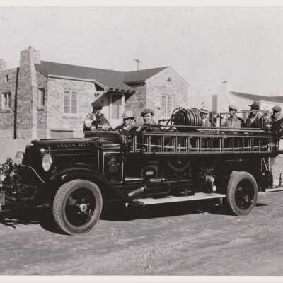 Boulder City firefighters and fire truck 1931
