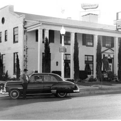 Boulder Dam Hotel gimmick shot for Hoover Dam's 50th Anniversary, September 1985