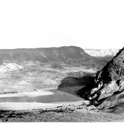 Williamsville, NV. on the Colorado River with Boulder Dam Pier, 1931
