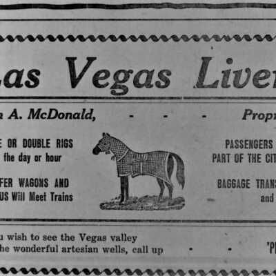Las Vegas, NV. Business Advertisement Las Vegas Livery Oct. 5, 1912