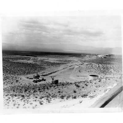 Boulder City panorama views southwest from Water Tank Hill toward Eldorado Valley