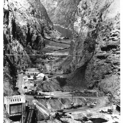 Hoover Dam construction: Black Canyon damsite