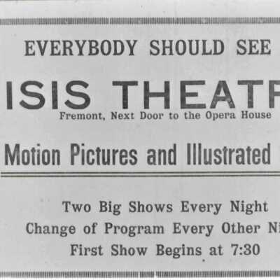 Isis Theatre, Las Vegas, NV. Advertisement Clark County Review Nov. 6, 1909
