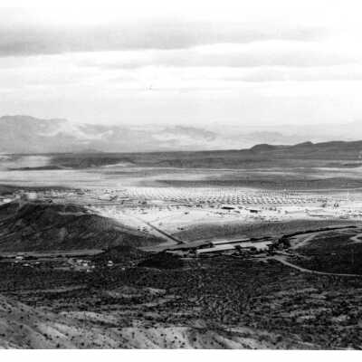 A telephoto view of Boulder City April 1932