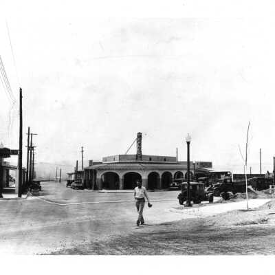 Boulder City commercial development at intersection of Nevada Hwy & Ave B. 1932