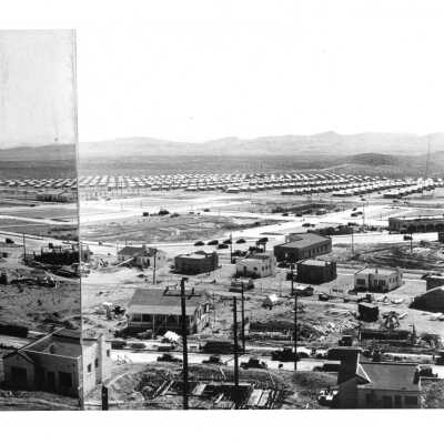 Boulder City Theater under construction, right center