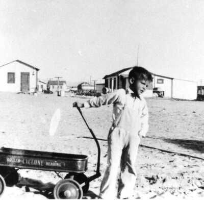 Billy Buck in the backyard of 631 Ave I, 1932-1935