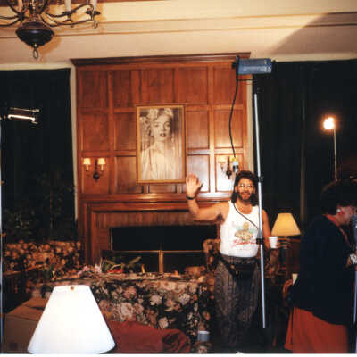 Boulder Dam Hotel lobby: setting up to tape the Sandy Zimmerman's Las Vegas Today Show Oct. 20, 1990.