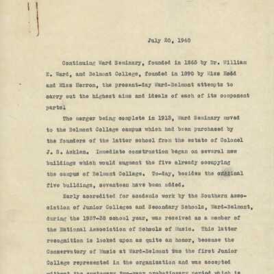 W-B History Article, 1940