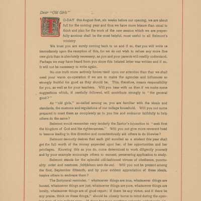 Dear "Old Girls": Page 1