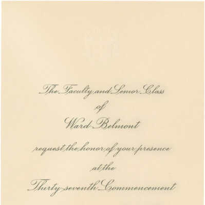 Commencement Invitation, 37th Commencement