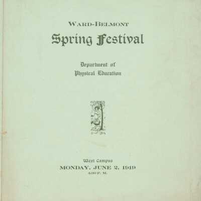 Ward-Belmont 1919 Spring Festival Program