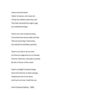 Honour Society Hymn
